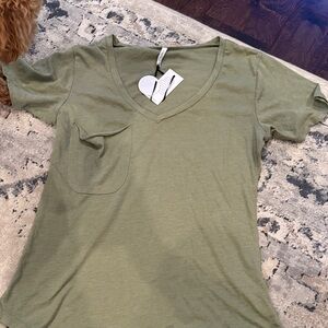 Casual Olive V-Neck Women's Tee